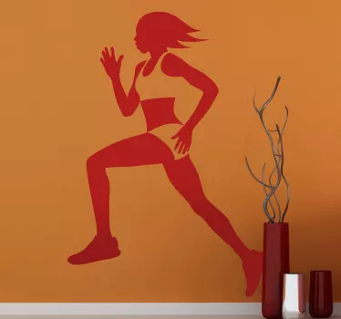 Sticker silhouette lopend meisje - TenStickers