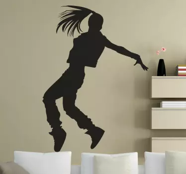 Sticker silhouette meisje danst - TenStickers