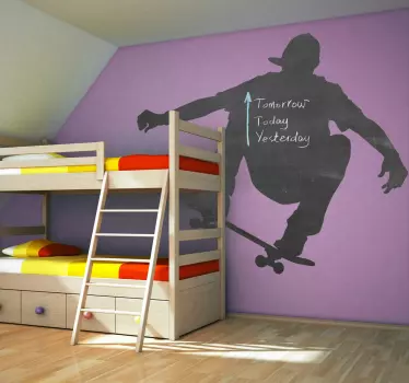 Sticker skate jongen springt - TenStickers