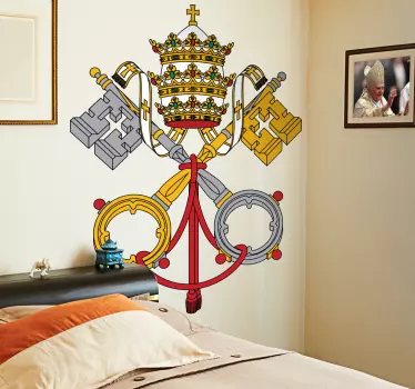 Sticker sleutel Vaticaan - TenStickers