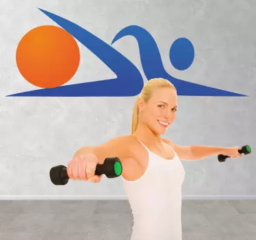 Sticker sportief logo gym - TenStickers