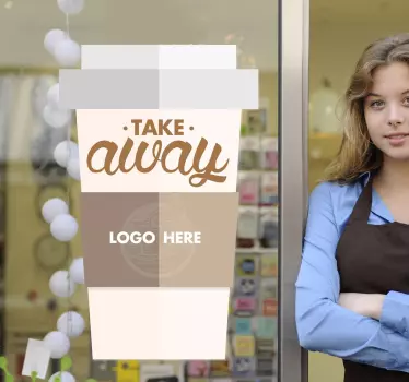 Sticker take away koffie - TenStickers
