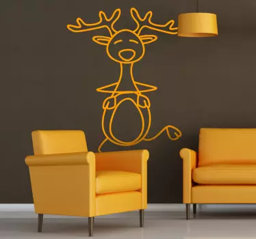 Sticker tekening eland kerst - TenStickers