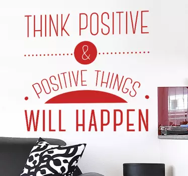 Sticker tekst think positive - TenStickers