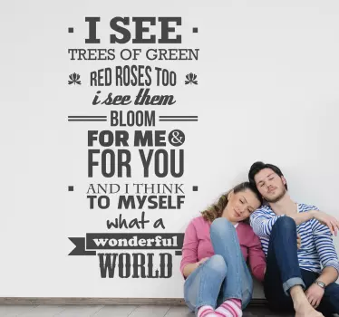 Sticker tekst wonderful world - TenStickers
