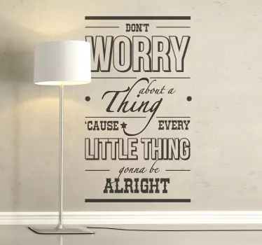Muurstickers woonkamer Three little birds Bob Marley - TenStickers