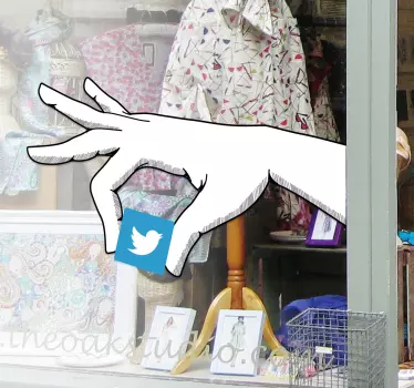 Sticker twitterlogo hand - TenStickers