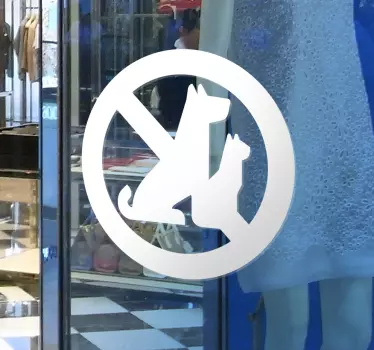 Etalage sticker verboden voor dieren - TenStickers