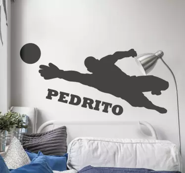 Muursticker voetbal doelman met naam - TenStickers