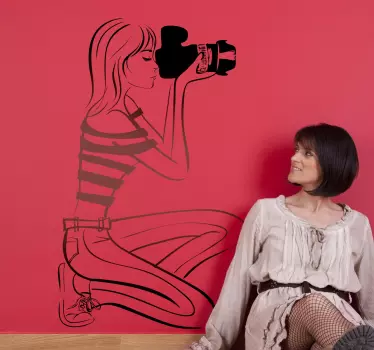 Sticker vrouw fotograaf - TenStickers