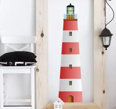 Sticker vuurtoren rood-wit - TenStickers