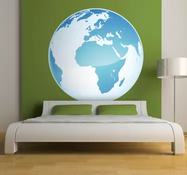 Sticker wereld bol turquoise Afrika - TenStickers