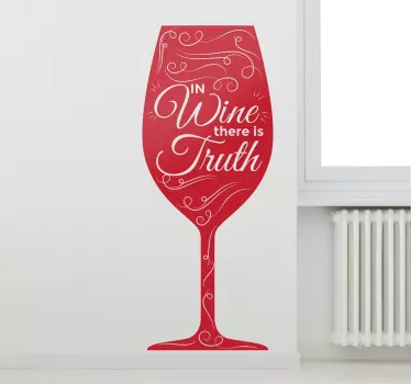 Sticker wijn glas quote waarheid - TenStickers