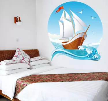 Sticker zeilboot kinderen - TenStickers
