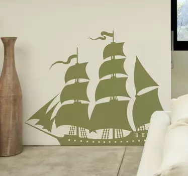 Sticker zeilschip ouderwets - TenStickers