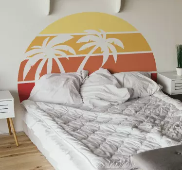 Stickers bloemen Retro zonsondergang - TenStickers