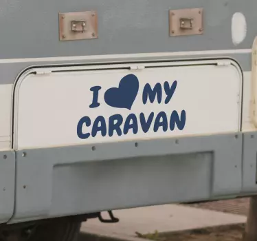 tekst sticker caravan "Ik hou van mijn caravan" - TenStickers