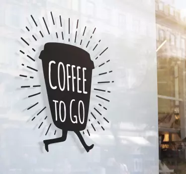 Etalage tekst sticker coffee to go - TenStickers