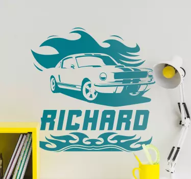 Stickers drukken Auto en naam - TenStickers