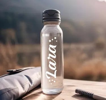 Gepersonaliseerde naam sticker waterfles - TenStickers