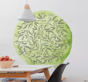 Stickers eten Getextureerde groene olijftak - TenStickers
