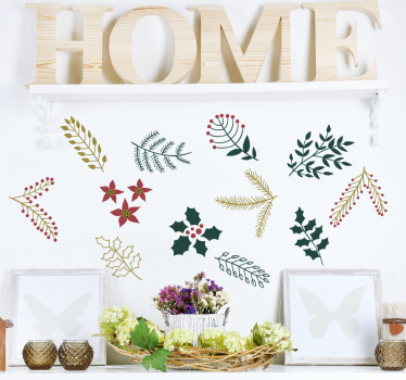Stickers kerst plantaardige figuurtjes - TenStickers