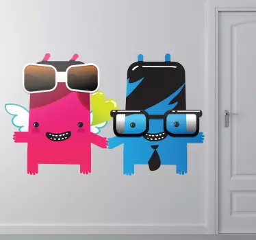 Stickers kinderen koppel monsters - TenStickers