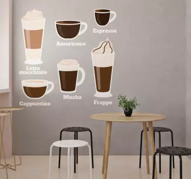 Stickers Koffie kopjes met namen - TenStickers