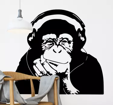 Muursticker denkende aap banksy - TenStickers