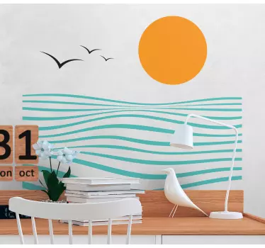 Stickers kunst Zee abstract - TenStickers