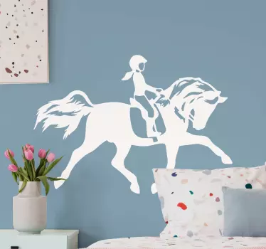 Stickers meisje op paard - TenStickers