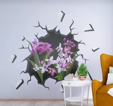 Stickers met visuele effecten Orchideeën uit het gat - TenStickers