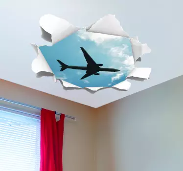 Muurdecoratie stickers vliegtuig in de lucht - TenStickers