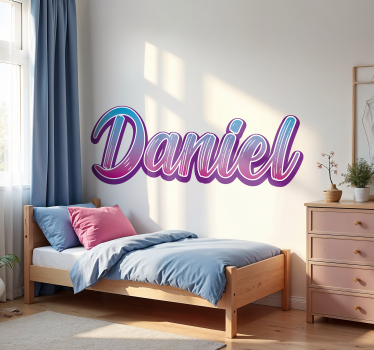 Muurstickers Paarse en blauwe graffiti met naam - TenStickers