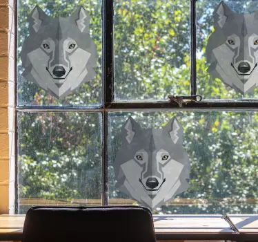 Raamsticker abstract wolf ontwerp - TenStickers