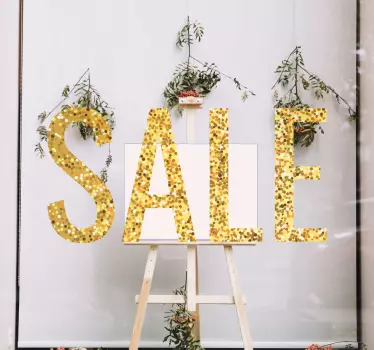 Stickers raam Gouden glitter verkoop - TenStickers