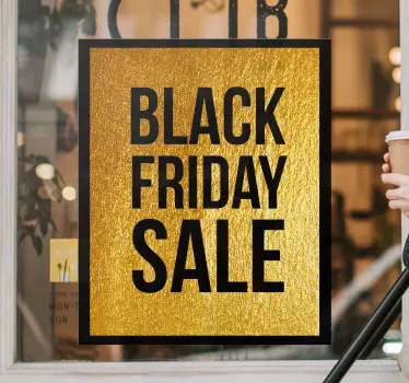 Black friday sticker etalage Goud verkoop - TenStickers