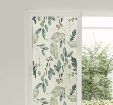 Raamfolie groene planten mozaïek - TenStickers