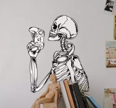 Stickers raam Tattoo ontwerp skeleton gamer - TenStickers