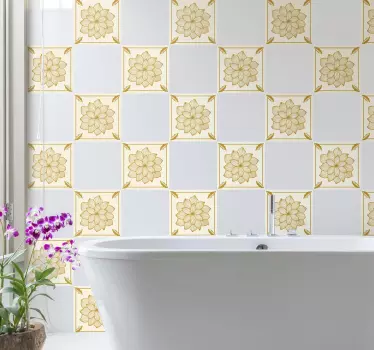 Stickers tegels bloemen paisley - TenStickers