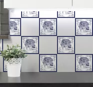 Tegelstickers man op paardenslee - TenStickers