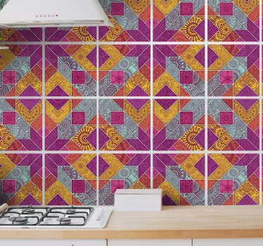 Stickers tegels mandala mozaïek - TenStickers