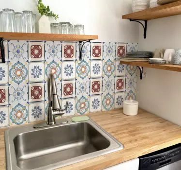 Tegelstickers keuken cementstijl - TenStickers