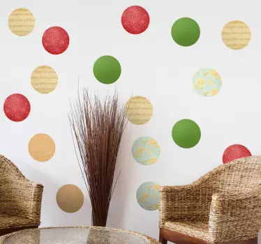 Muurstickers Kerstmis cirkelvormige figuren - TenStickers