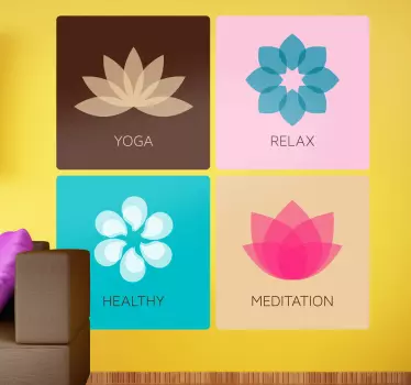 Stickers vierkanten meditatie - TenStickers