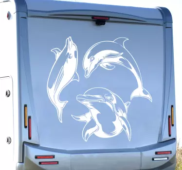 Stickers vissen Dolfijn silhouet camper - TenStickers
