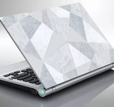 Stickers voor laptop Eenvoudig grijs driehoekig marmer - TenStickers