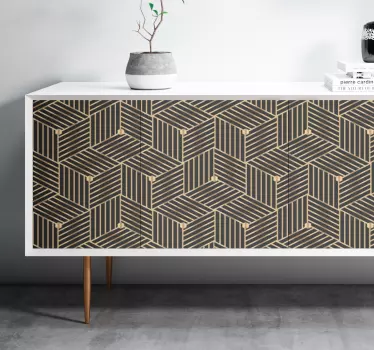 Meubel sticker gouden geometrisch patroon - TenStickers