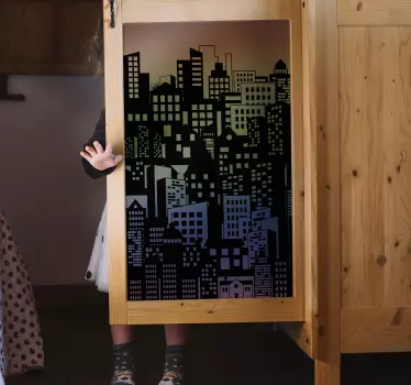 Stickers voor op meubels Veelkleurige kast - TenStickers