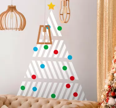 Kerst sticker stijlvolle kerstboom - TenStickers